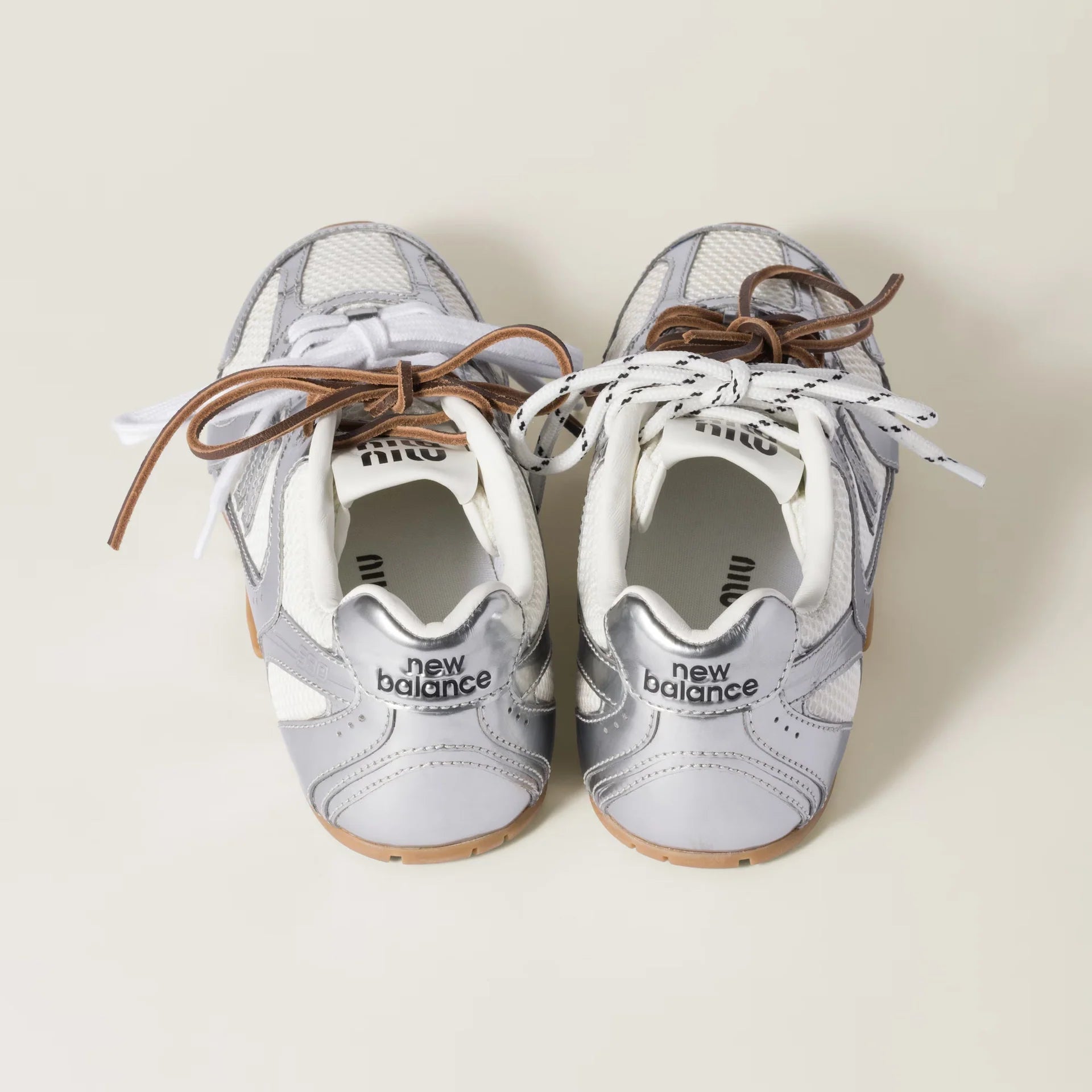 New Balance X Miu Miu 530 SL -- Metallic leather & mesh